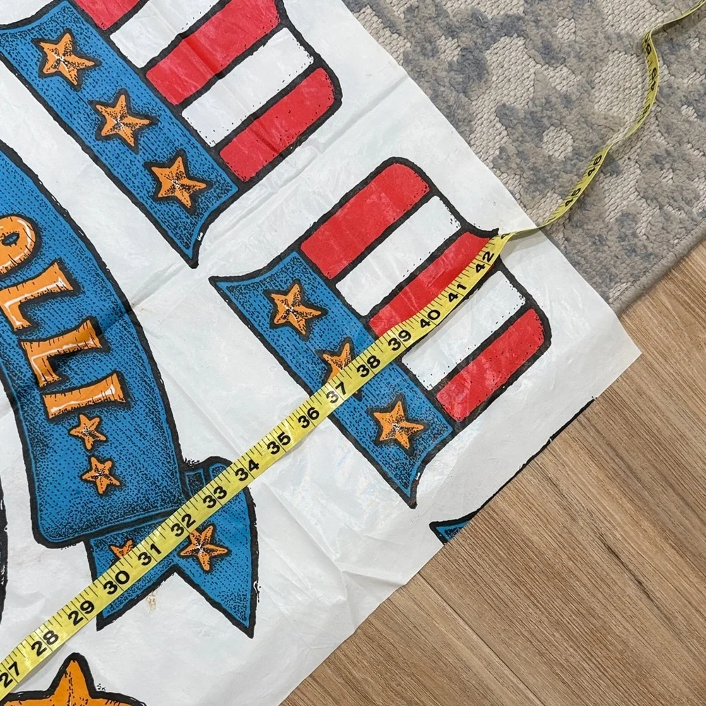 Vintage Bicentennial Celebration Washable Plastic Tablecloth 76 x 42
